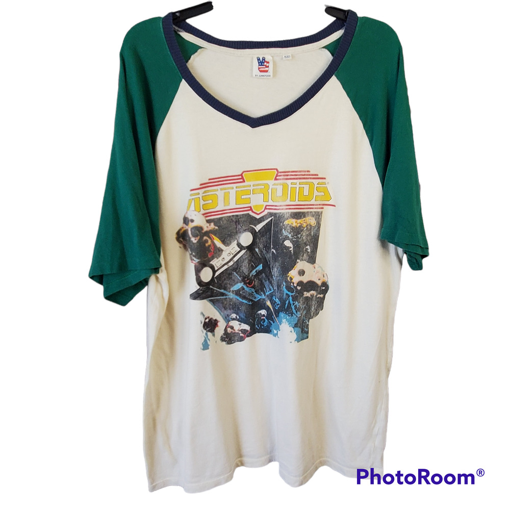 Atari Asteroids Men's T- Shirt Size XXL Junk Food Green short sleeves 2XL